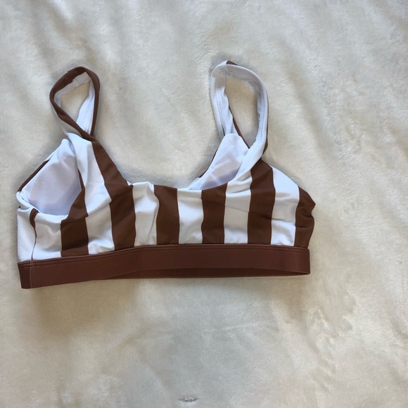 SOLD New! Brown striped high wasted bikini - Picture 4 of 6